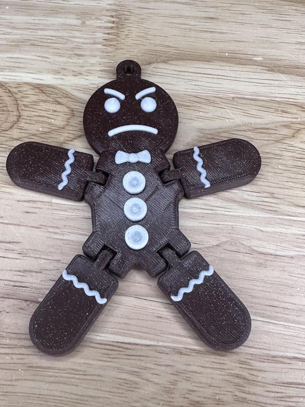 ARTICULATED, GINGERBREAD MAN, PRINT IN PLACE, CHRISTMAS, "ANGRY MAN"