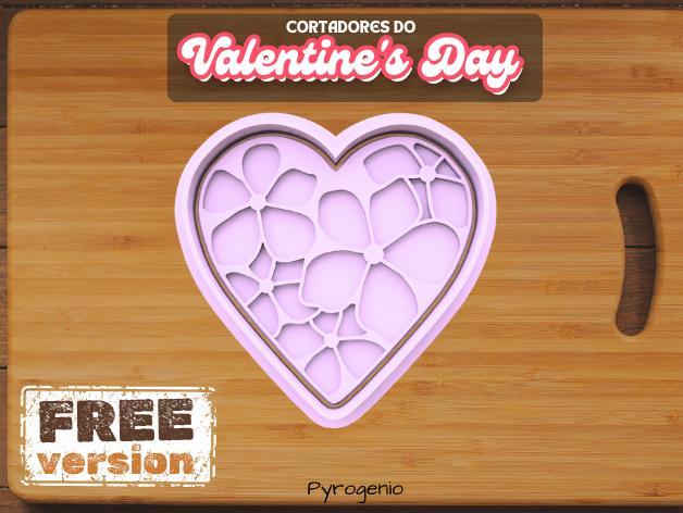 Valentine's Day Heart with Flowers Cookie Cutter