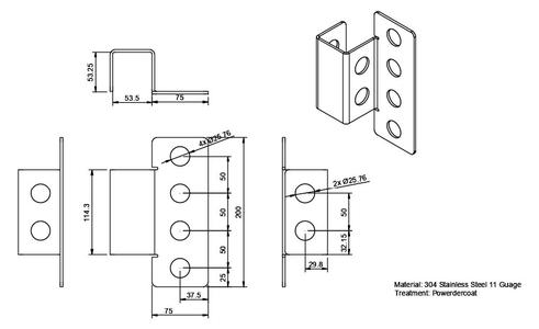 Sheet Metal Bracket Design for 2x2 Posts 