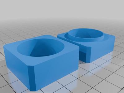 Square Billiard chalk holder for round billiard chalk with height control disc.