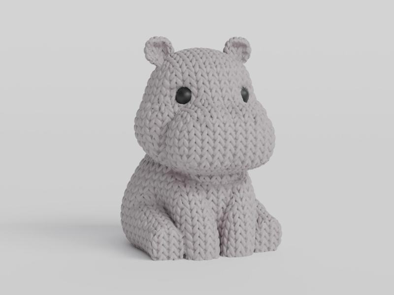 Knitted Hippo