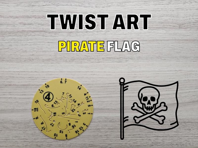 Rotary Drawing Stencil - Twist Art 4 Pirate Flag