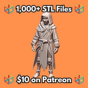 28mm DND Fantasy Miniature Young Rogue Child with Hood MineeForm FDM 3D Print STL File