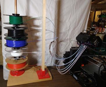 Vertical filament spool management system