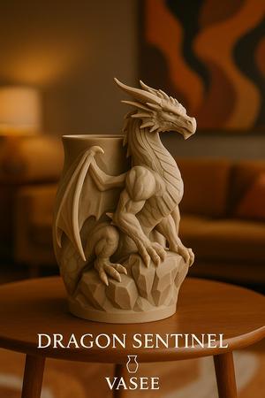 Dragon-shaped vase art organizer for bold style