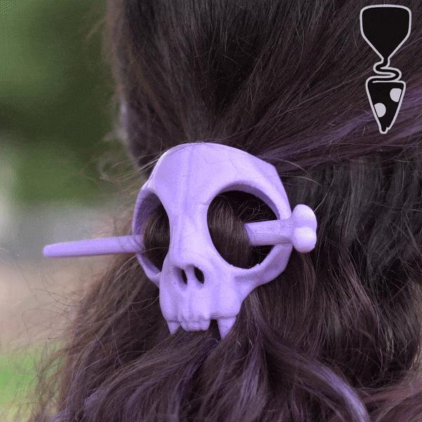 🐱CAT SKULL HAIRCLIP💀