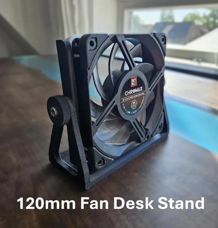 Low-Profile 120 mm Fan Desk Stand – Under-Monitor Personal Cooling Bracket   