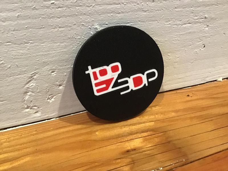 Too EZ 3d printing logo coaster