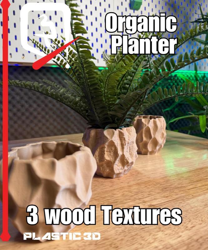 Organic Planters– Wood Texture Edition