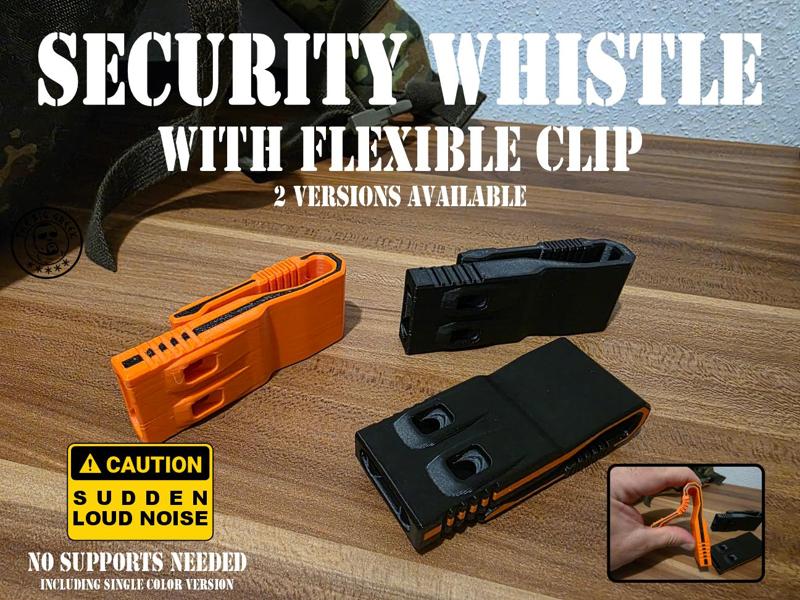 SECURITY WHISTLE - FLEXIBLE CLIP