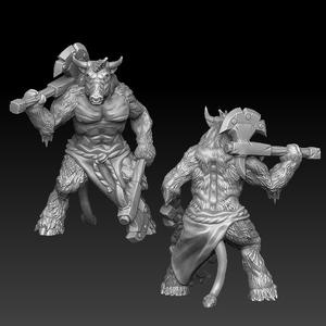 Minotaur warrior with dual axe