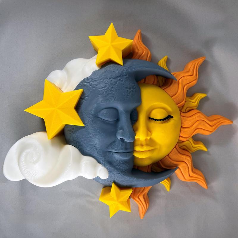Sun and Moon Celestial Art STL Files - NO AMS - COMMERCIAL LICENSE