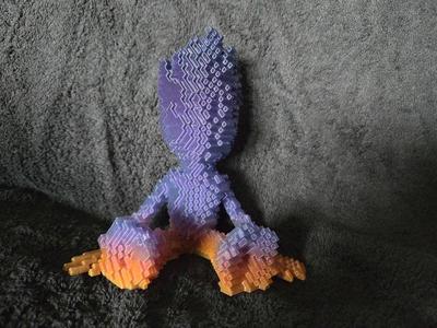 Smiling Sitting Pixel Groot