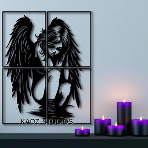 EXTRA LARGE Fallen Angel wall art Gothic Wall Decor Goth Decoration