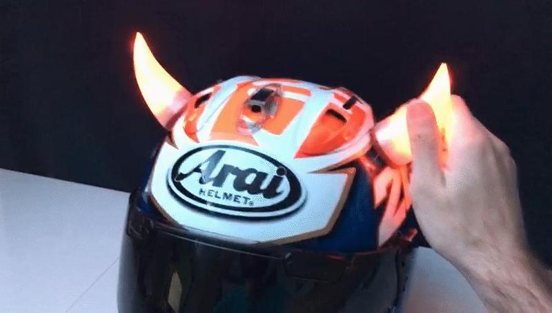 Motorcycle Helmet Devil Horn