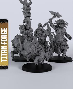 Wild Orc Boar Riders - With Free Dragon  - 5e DnD Inspired for RPG and Wargamers
