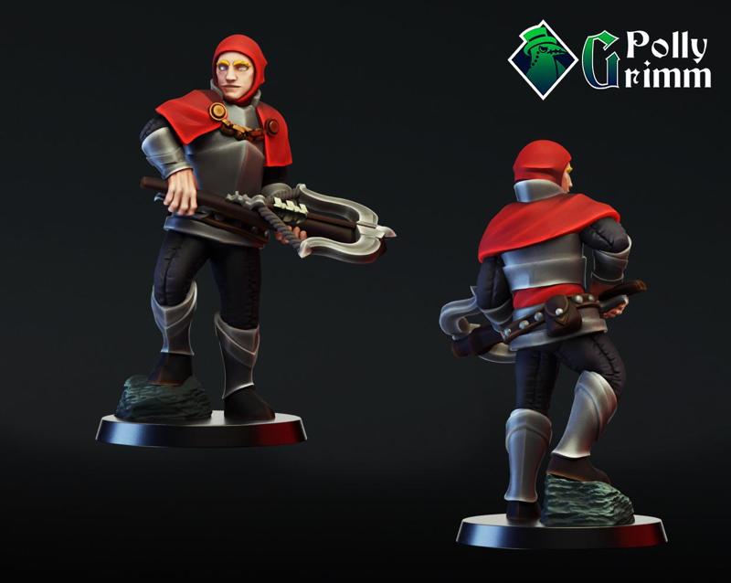 Fantasy warrior soldier with crossbow