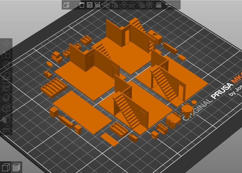 Dutch houses 1:87 H0 scale - Nijverheid interior in separate elements
