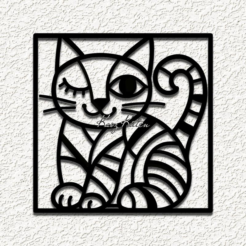 abstract kitty cat wall art home decor