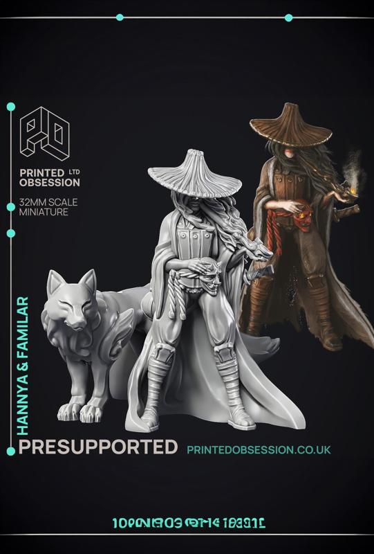 Hannya & Familar - Lesser Demon - 2 Models - PRESUPPORTED - Hell Hath No Fury - 32mm Scale 