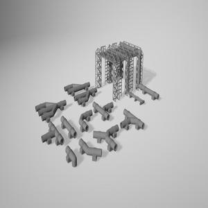 5030 Industrial Complex Pipelines / Wargaming 28mm compatible