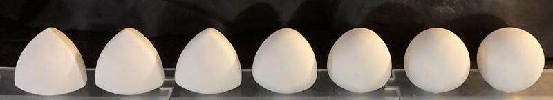 Spheroforms with  tetrahedral symmetry with offsets - Roberts' bodies with offsets - Roberts' Peabodies with offsets