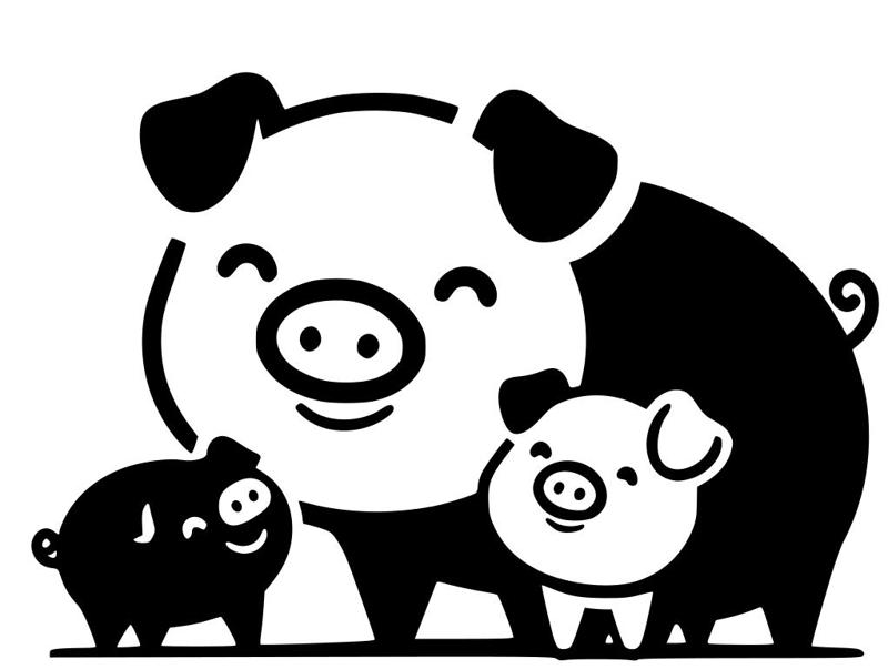 Happy piggy 3 (three colours) - signs (Cedulka na prasečí chlívek)