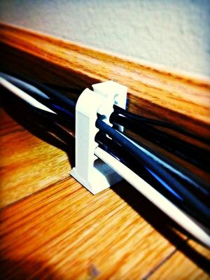 Baseboard Mountable Cable Organizer