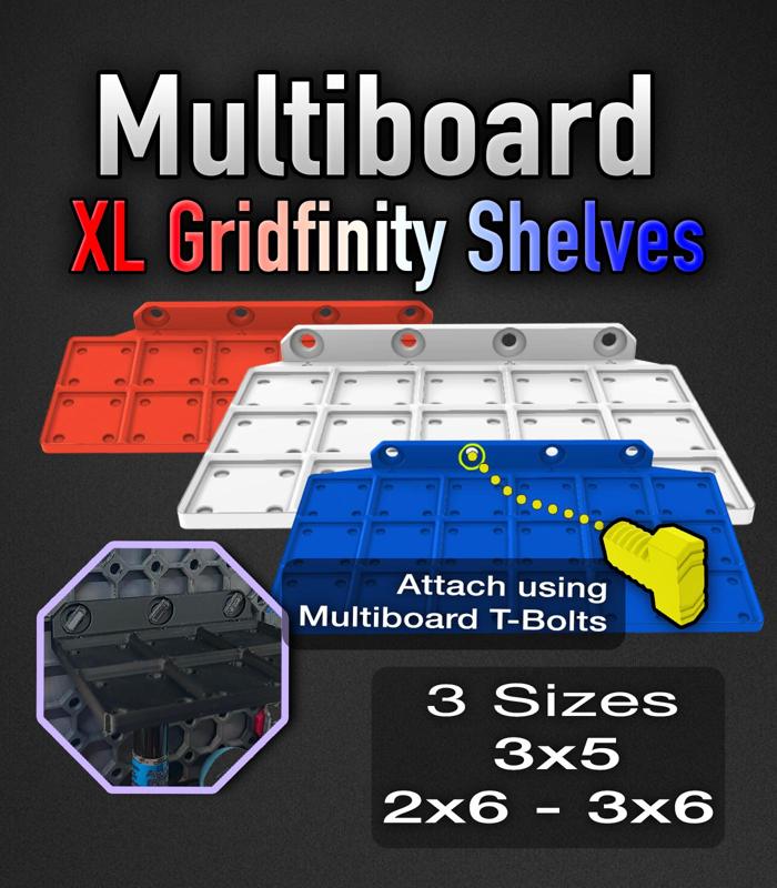 MultiBoard Gridfinity Shelves 3x4, 3x5, 2x6, 3x6