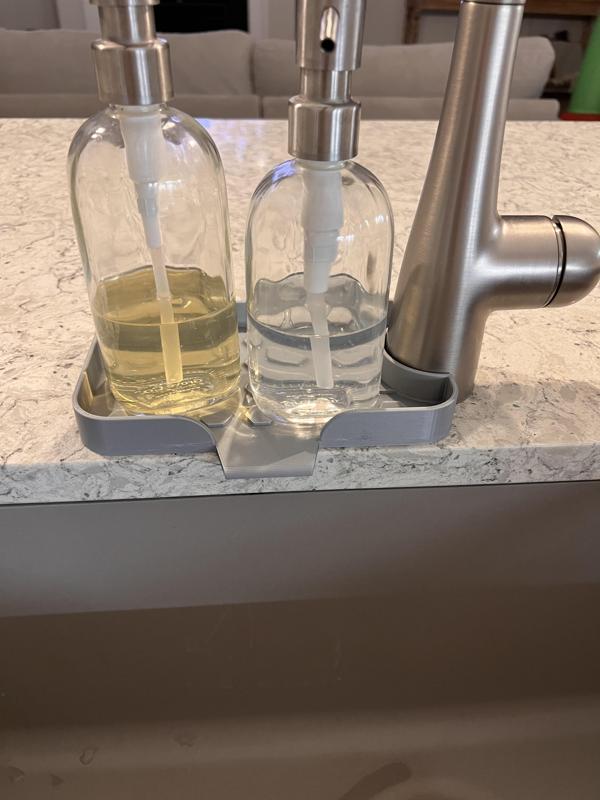 Soap dispenser tray four countertops