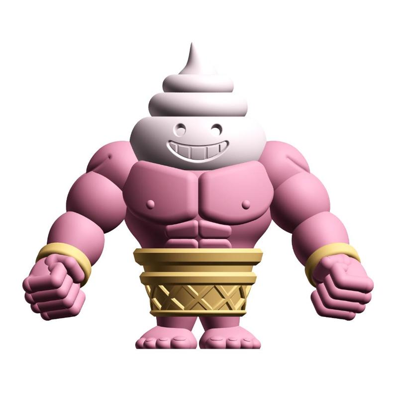 Gashapon Gang Big Softee Figure – Muscular Ice Cream Cone Capsule Toy