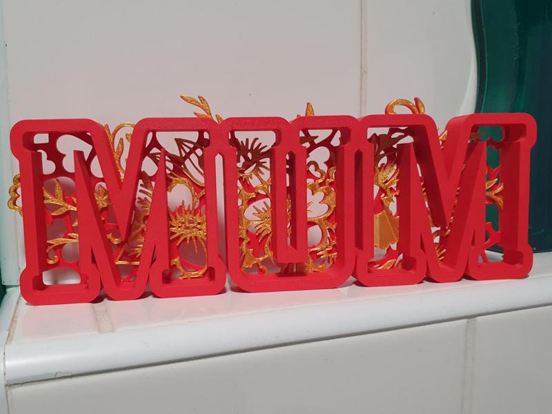 Mothers Day Flower Mum 3d Text decorations