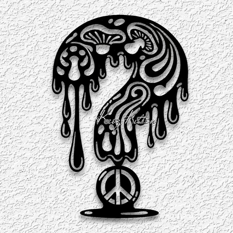 trippy drippy question mark hippie wall art home decor