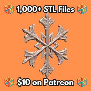 Holiday Decor Ornate Snowflake Ornament for Christmas Display MineeForm FDM 3D Print STL File