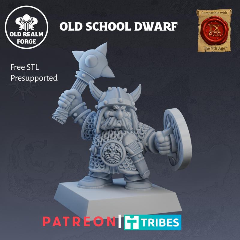 FREE STL! Old School Classic Dwarf