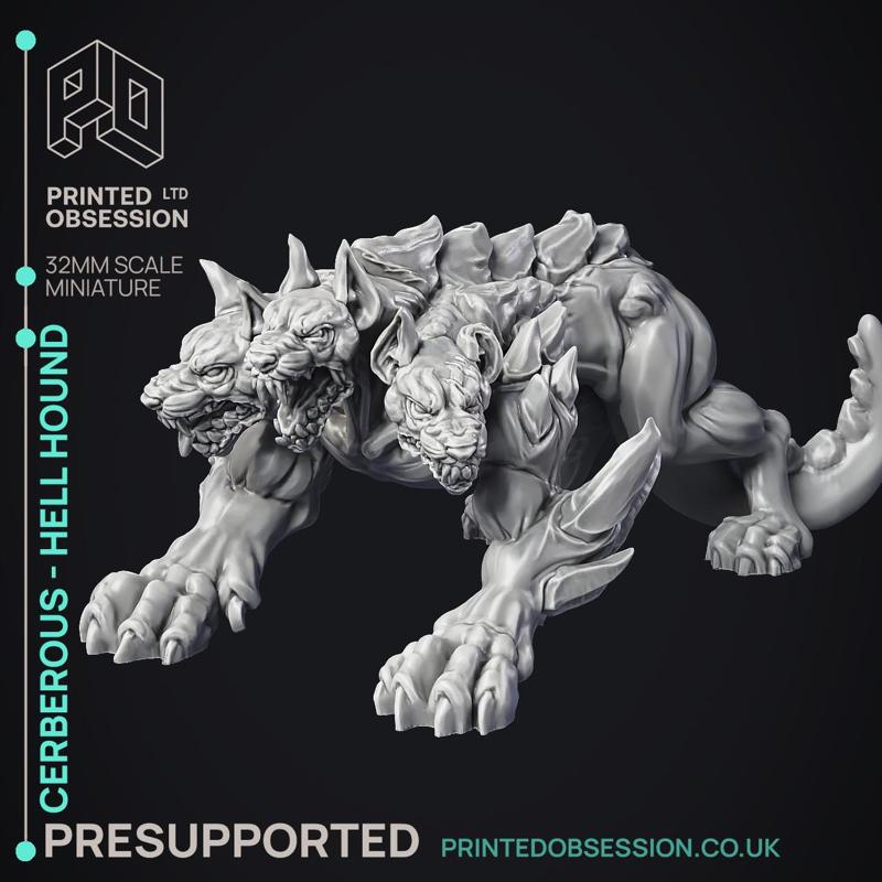 Cerberus - Hell Hound - PRESUPPROTED - 32mm Scale