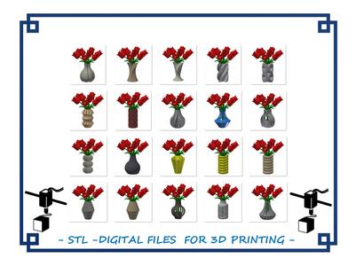Decorative Flower plant vases - set of 100 models 