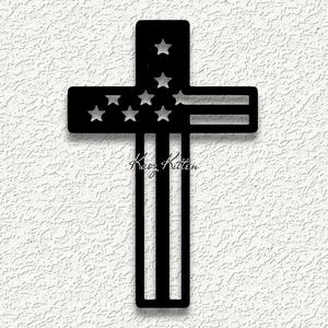 cross usa flag memorial WALL ART HOME DECOR