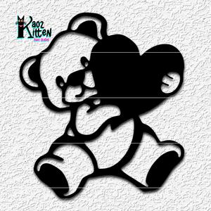 TEDDY BEAR HEART wall art Love Christmas Ornament