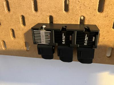 Skadis A1 hotend (nozzles and socks) holder