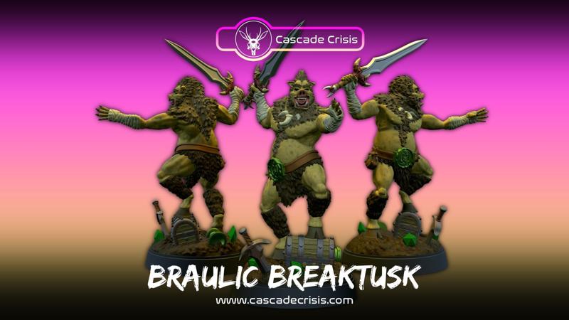Braulic Breaktusk - Boarfolk Barbarian (28mm & Display Size)