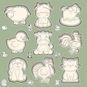 Animals cookie cutters - barnyard buddies set / bundle - 9 pieces