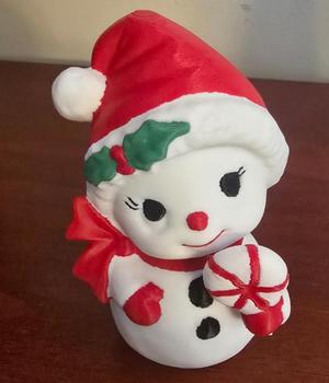 Snowman with peppermint