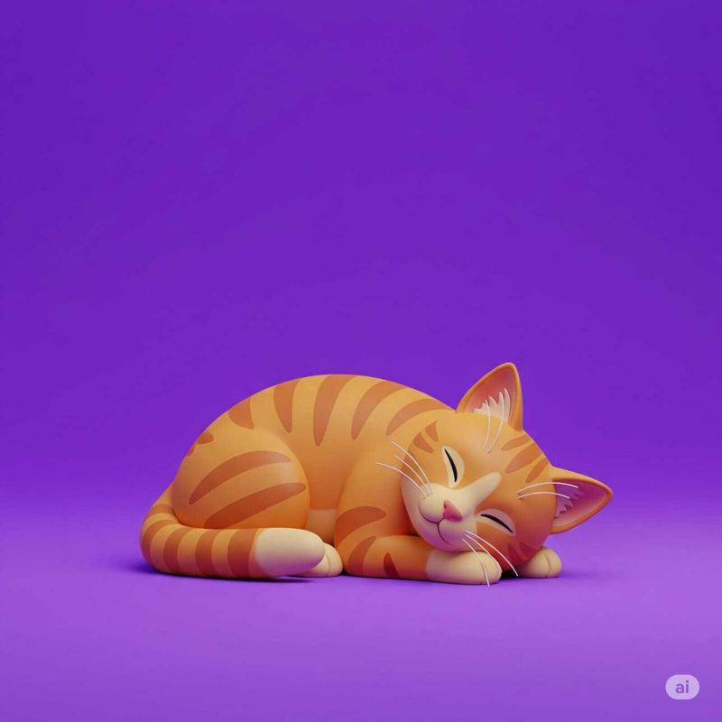 Sleeping Ginger Cat 😴 3D Print Model - Cute Desk Buddy & Home Decor