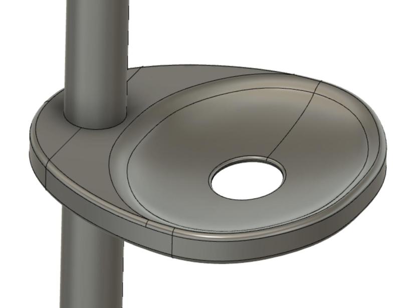 Soap holder (22mm pole, holes outside)
