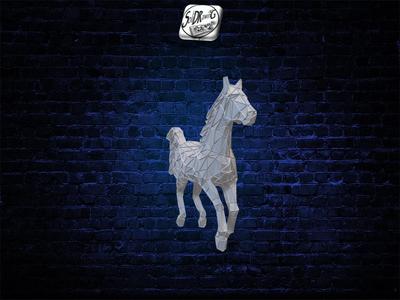 Running Horse 01 - Low Voronoi Style - Single Spider Web - LowPoly - Perfect Design - Easy Print - Decor
