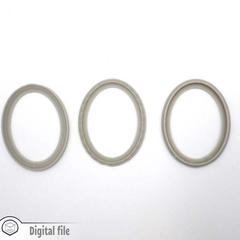 1:12 miniature Set of Oval frames/mirrors 3d stl file