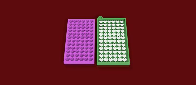 72-Cavity Heart💖  Mold Silicone casting