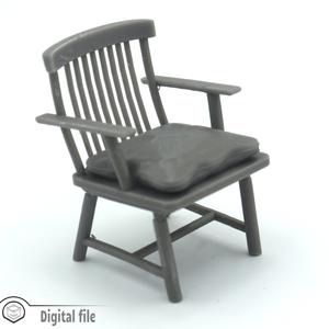 1:12 miniature Classic chair with pillow