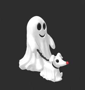 Halloween ghost walking dog v3 more detailed